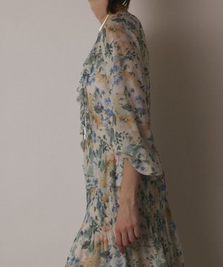 GRACE CONTINENTAL フラワープリントカフタンドレス キナリ