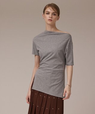 GRACE CONTINENTAL ラメリブジャージトップ グレー