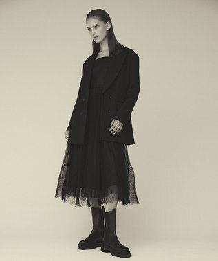 GRACE CONTINENTAL チュールプリーツコンビワンピース ブラック