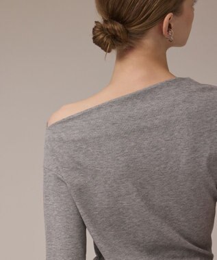 GRACE CONTINENTAL ラメリブジャージトップ グレー