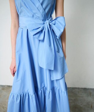 GRACE CONTINENTAL ライトタフタドレス ブルー