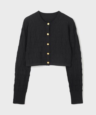 GRACE CONTINENTAL モノグラムニットカーディガン ブラック