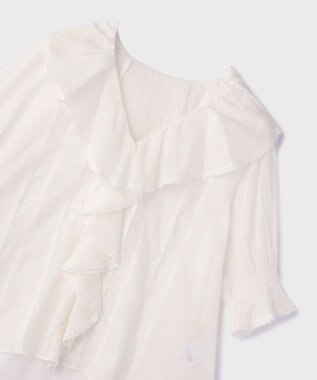 GRACE CONTINENTAL コットンフリルカラーブラウス ホワイト