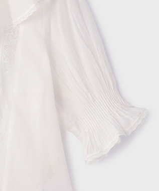 GRACE CONTINENTAL コットンフリルカラーブラウス ホワイト