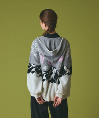 GRACE CONTINENTAL スノージャガードニットフーディ グレー