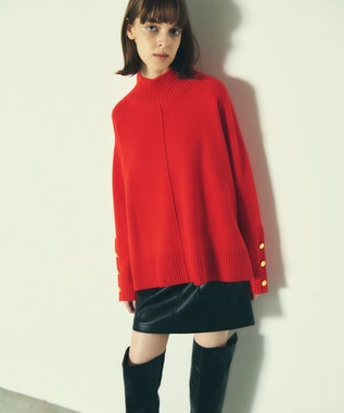 GRACE CONTINENTAL メリノウールニットトップ レッド