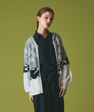 GRACE CONTINENTAL スノージャガードニットフーディ グレー