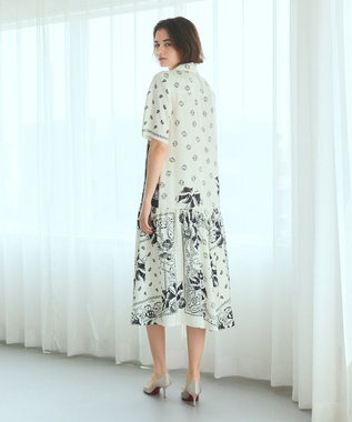 GRACE CONTINENTAL バンダナプリントシャツドレス キナリ