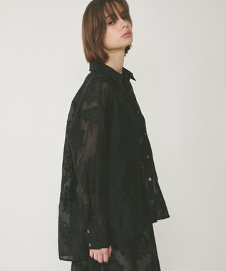 GRACE CONTINENTAL オーナメントオーバーシャツ ブラック