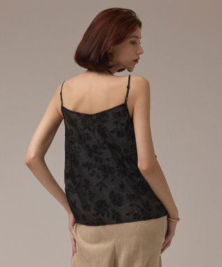 GRACE CONTINENTAL エンブロイダリーキャミブラウス ブラック