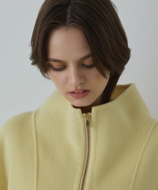 GRACE CONTINENTAL ストール付リバージップブルゾン イエロー
