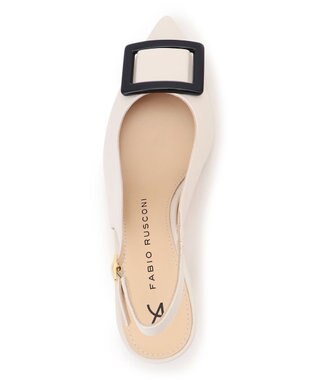 GRACE CONTINENTAL FABIO RUSCONI スクエアバックルサンダル ホワイト