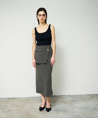 GRACE CONTINENTAL レイヤードペンシルスカート グレー