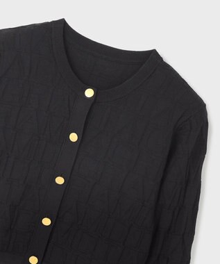 GRACE CONTINENTAL モノグラムニットカーディガン ブラック