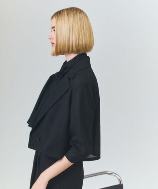 GRACE CONTINENTAL リネンライクシアージャケット ブラック
