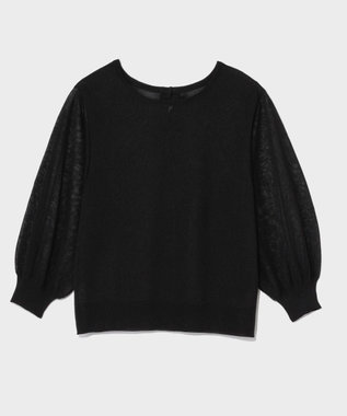 GRACE CONTINENTAL ラメシアーニットトップ ブラック