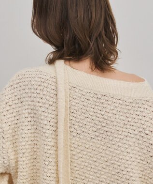 GRACE CONTINENTAL メッシュオーバーニットトップ キナリ