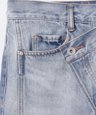 GRACE CONTINENTAL ラップデニムパンツ バイカラー