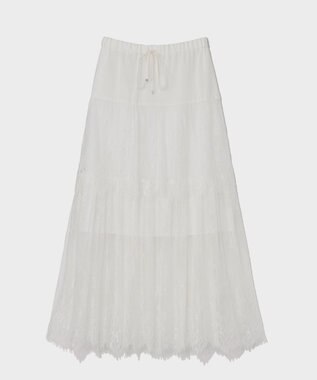 GRACE CONTINENTAL レース切替ティアードスカート キナリ