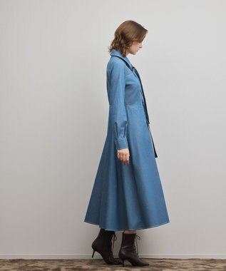 GRACE CONTINENTAL シャツフレアワンピース ブルー