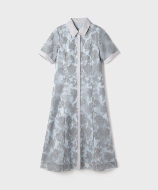 GRACE CONTINENTAL フラワーコード刺繍ワンピース グレー
