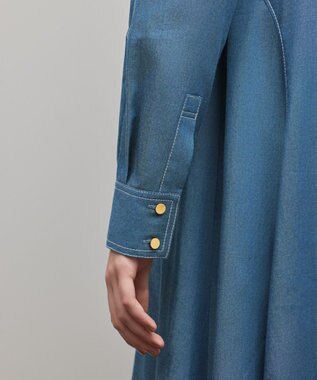 GRACE CONTINENTAL シャツフレアワンピース ブルー