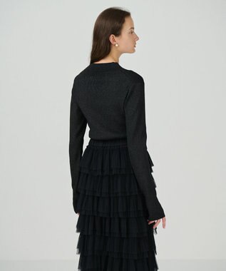 GRACE CONTINENTAL ラメハイゲージニットトップ ブラック