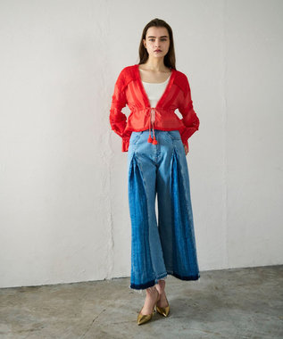 GRACE CONTINENTAL レースパッチブラウス オレンジ