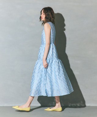 GRACE CONTINENTAL キカドットジャガードドレス ブルー
