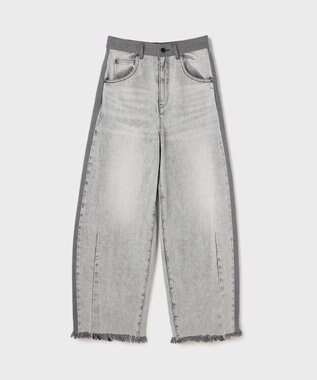 GRACE CONTINENTAL サイドラインデニムパンツ ブラック