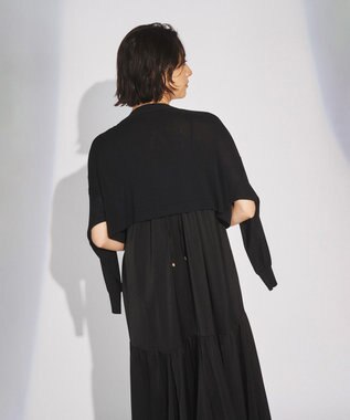 GRACE CONTINENTAL ショートルーズニットカーディガン ブラック