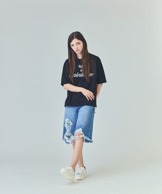 GRACE CONTINENTAL クラッシュハーフパンツ ブルー