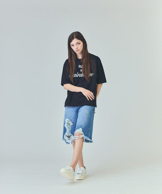 GRACE CONTINENTAL クラッシュハーフパンツ ブルー