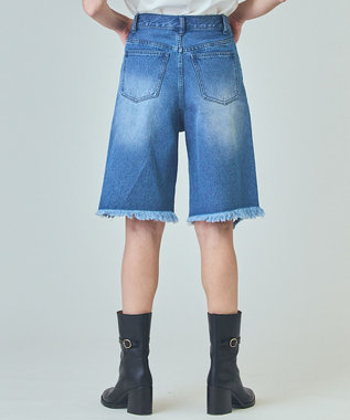 GRACE CONTINENTAL クラッシュハーフパンツ ブルー