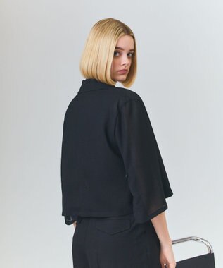 GRACE CONTINENTAL リネンライクシアージャケット ブラック