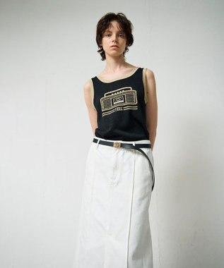 GRACE CONTINENTAL ラメニットノースリーブ ブラック