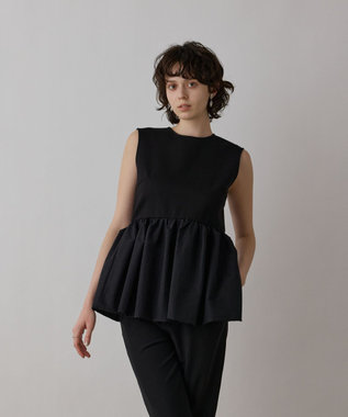 GRACE CONTINENTAL タフタペプラムトップ ブラック