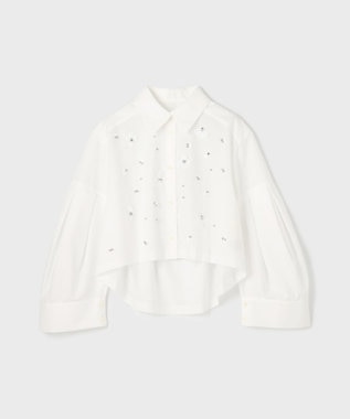 GRACE CONTINENTAL ビジューシャツ ホワイト