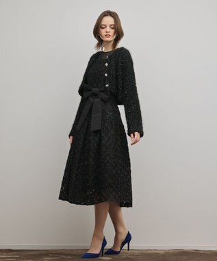 GRACE CONTINENTAL フェザーショートボレロ ブラック