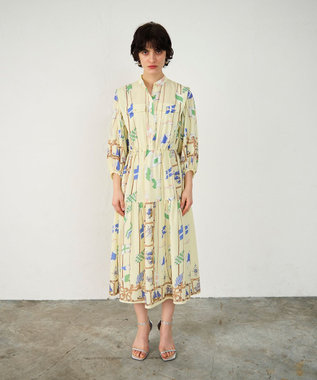 GRACE CONTINENTAL セーラープリントワンピース イエロー