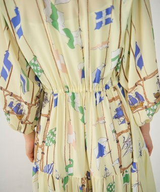 GRACE CONTINENTAL セーラープリントワンピース イエロー