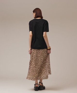 GRACE CONTINENTAL ヒョウ柄ロングプリーツスカート ベージュ