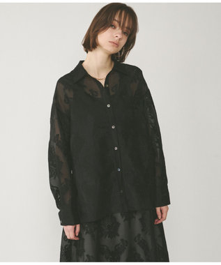 GRACE CONTINENTAL オーナメントオーバーシャツ ブラック