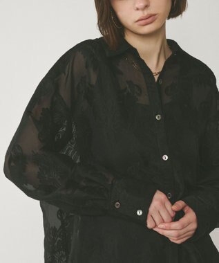 GRACE CONTINENTAL オーナメントオーバーシャツ ブラック
