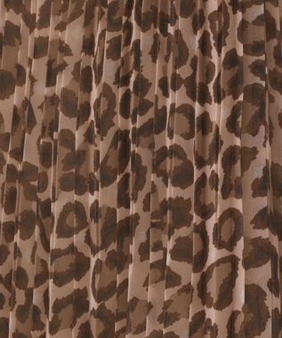 GRACE CONTINENTAL ヒョウ柄ロングプリーツスカート ベージュ