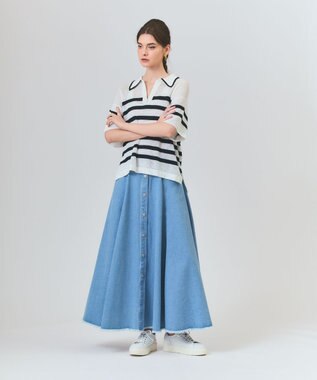 GRACE CONTINENTAL サーキュラーデニムスカート サックス