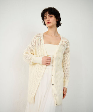 GRACE CONTINENTAL メッシュドルマン2WAYニット ホワイト