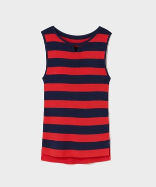 GRACE CONTINENTAL ラインニットノースリーブ レッド