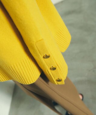 GRACE CONTINENTAL メリノウールニットトップ イエロー