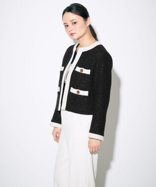 ラメツイードバイカラージャケット Grace Continental Grace Continental グレースコンチネンタル 通販 ラメツイードバイカラージャケット Grace Continental Grace Continental グレースコンチネンタル 通販